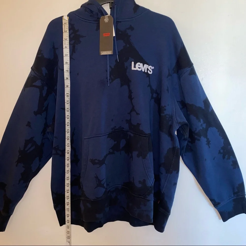 SOLD - Levi’s Blue and black tie dye sweatshirt hoodie (NEW WITH TAGS) Size: XL - Picture 3 of 9